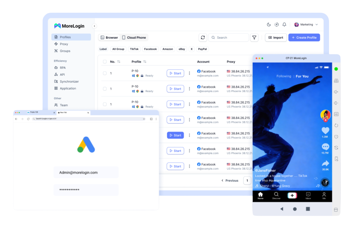 MoreLogin 首屏参考图